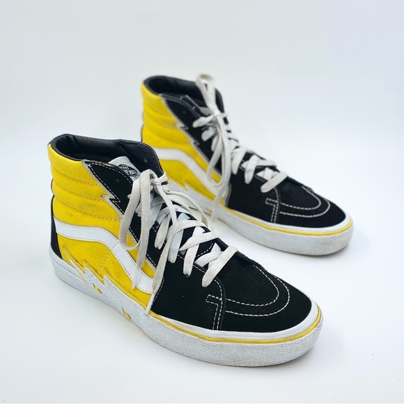 Vans black/yellow bolt sk8 hi men’s 9 - Picture 3 of 6